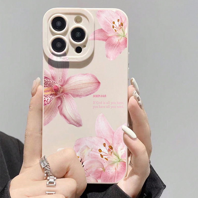 Phone Cases Blue - Mavi Çiçek Desenli Silikon INS Telefon