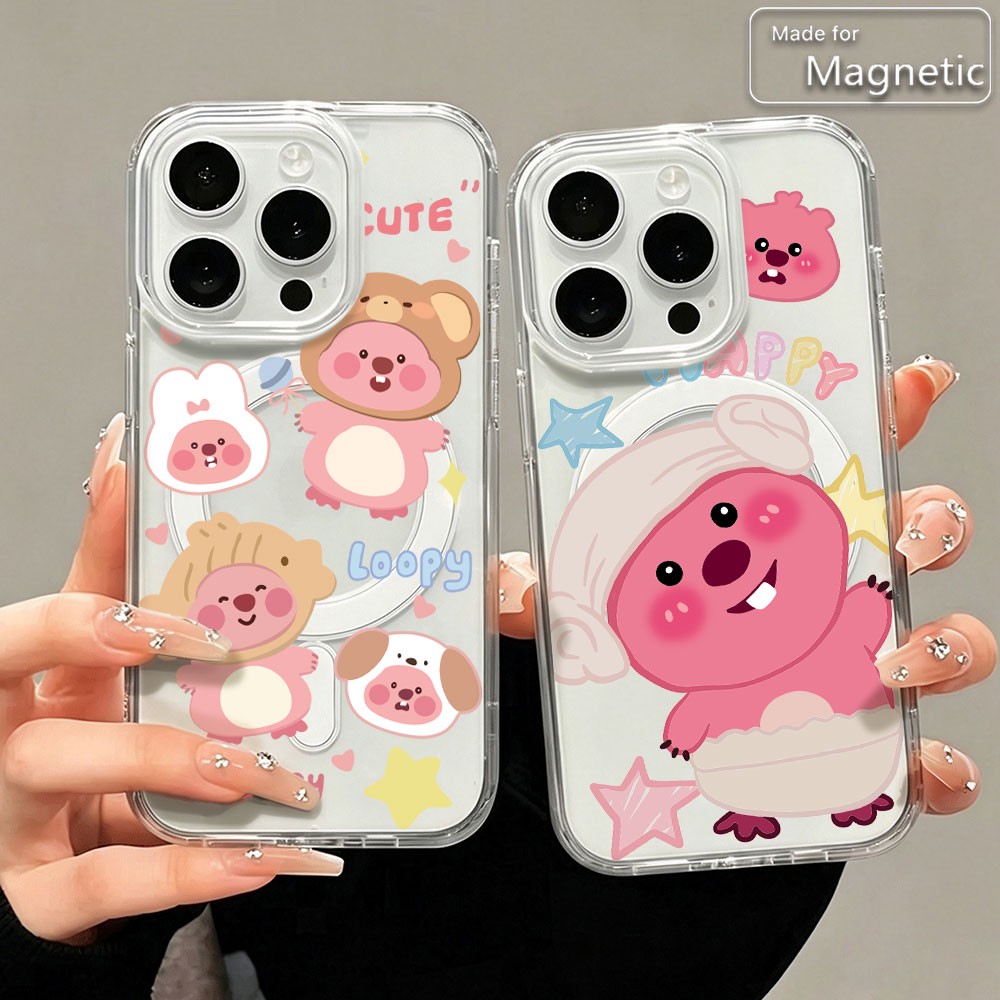 Phone Cases Loopy - Pembe Kawaii Loopys Manyetik Telefon Kılıfı