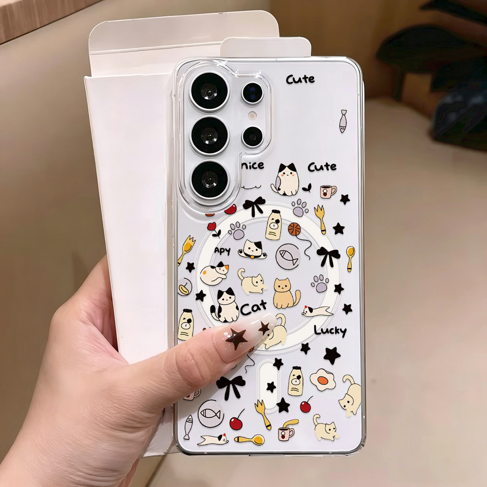 Phone Cases With Magsafe - Sevimli Kedi Manyetik Telefon Kılıfı Samsung