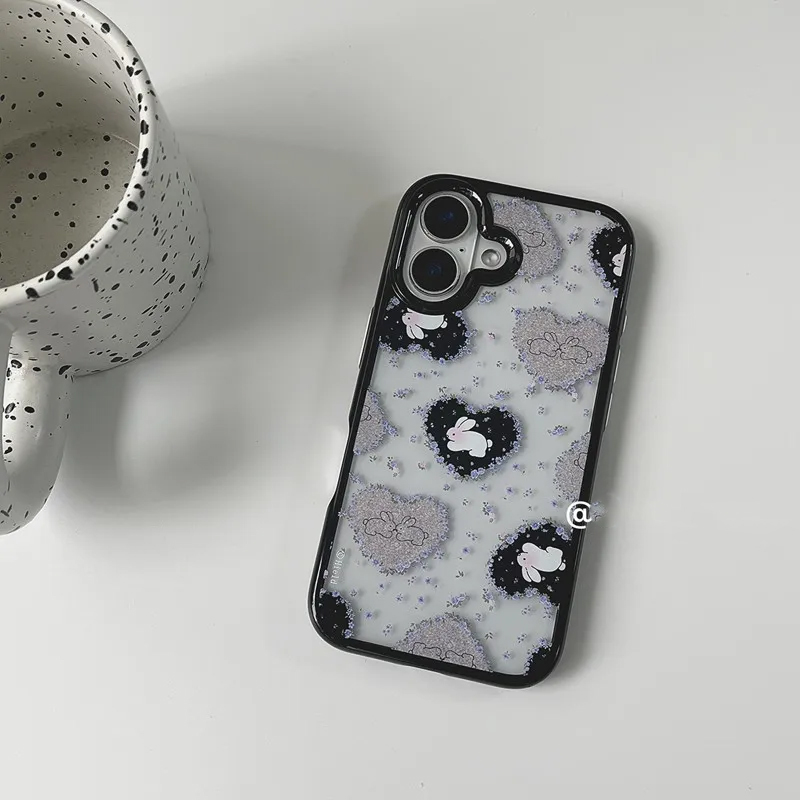 Phone Cases Girls - Kore Retro Kız Aşkı Tavşan Mor