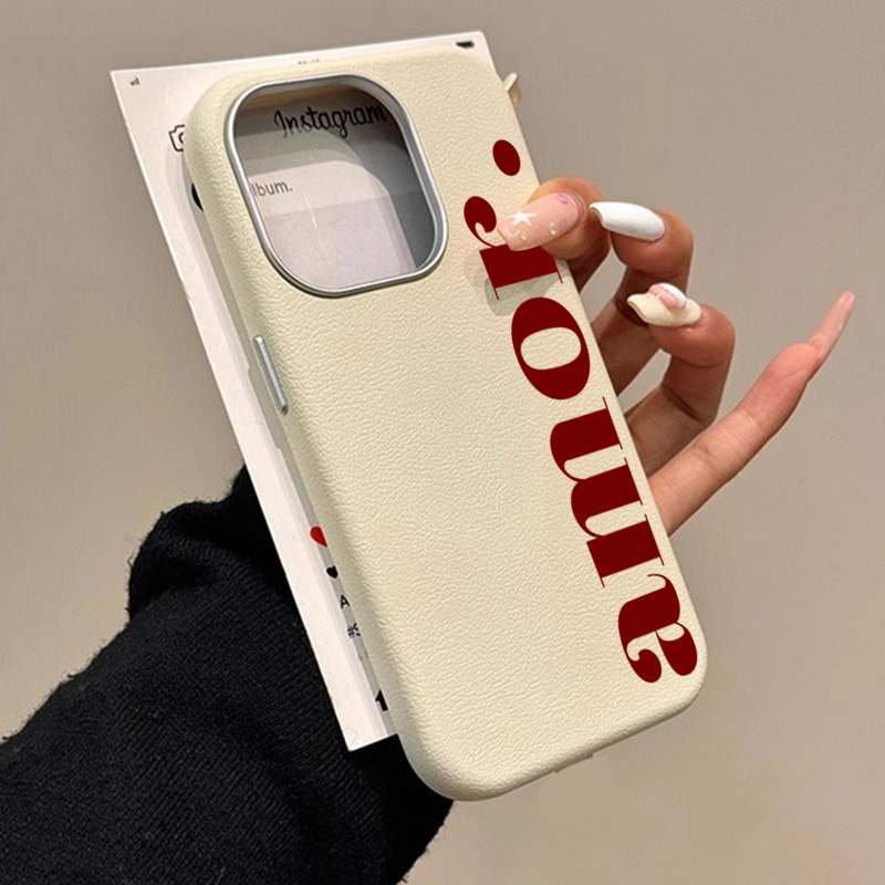 Phone Cases Drawing - Kırmızı Sanatsal Harfli Lichee Desenli Telefon