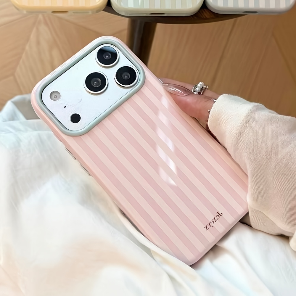 Phone Cases Trending - Lüks Kore Modası Çizgili Şeker Renkli
