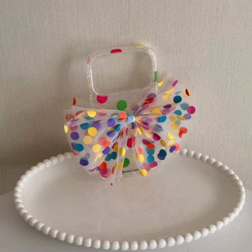 Phone Cases Polka Dot - Yeni INS Simli Renkli Puantiyeli Baskılı