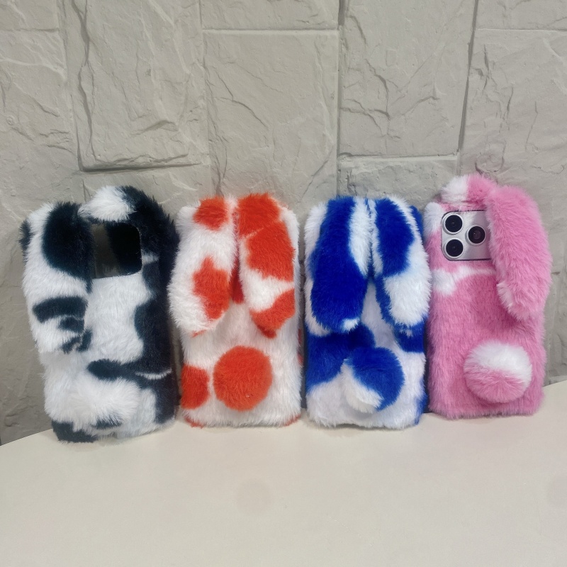 Phone Cases Iphone 17 Pro Max - Sevimli Tavşan Tasarımlı Tüylü Telefon Kılıfları
