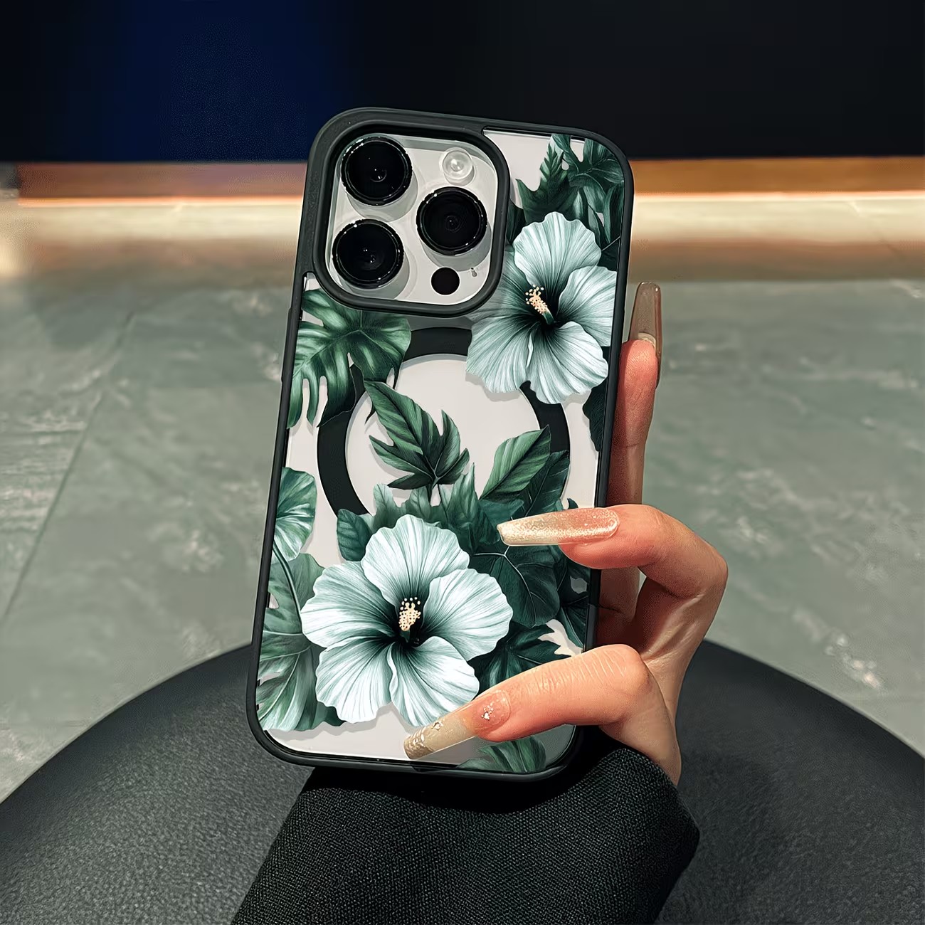 Phone Cases With Magsafe - Yeşil Çiçek Desenli Telefon Kılıfı iPhone