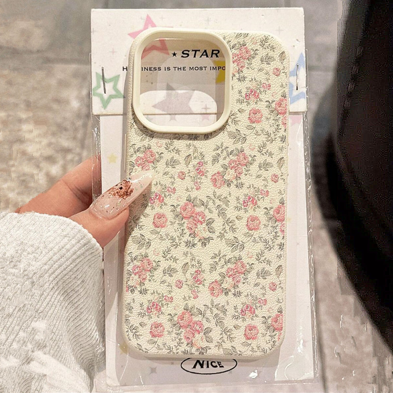 Phone Cases Girls - Sevimli Kız Çiçekli Beyaz Klasik Yumuşak