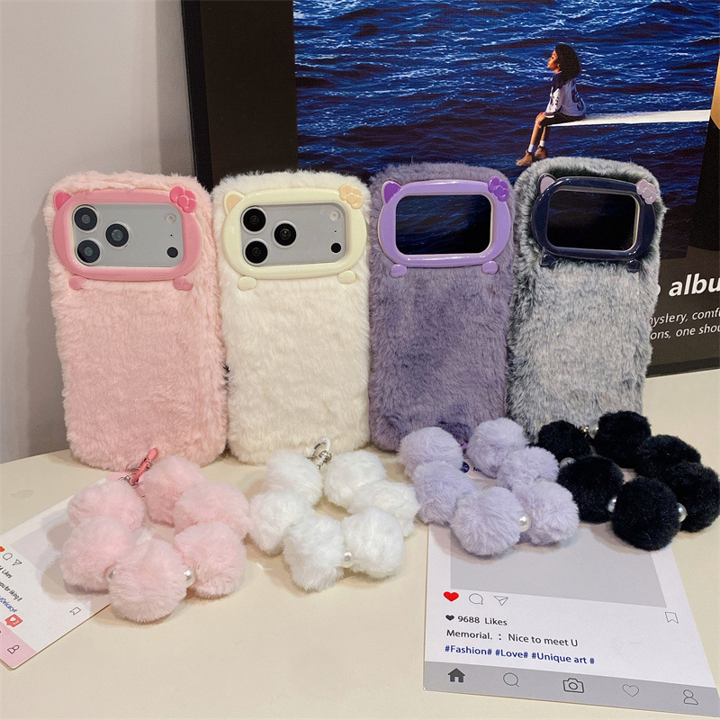 Lüks Düz Renkli Kürklü Peluş T - Phone Cases Iphone 16 Pro incelemesi ve fiyatı