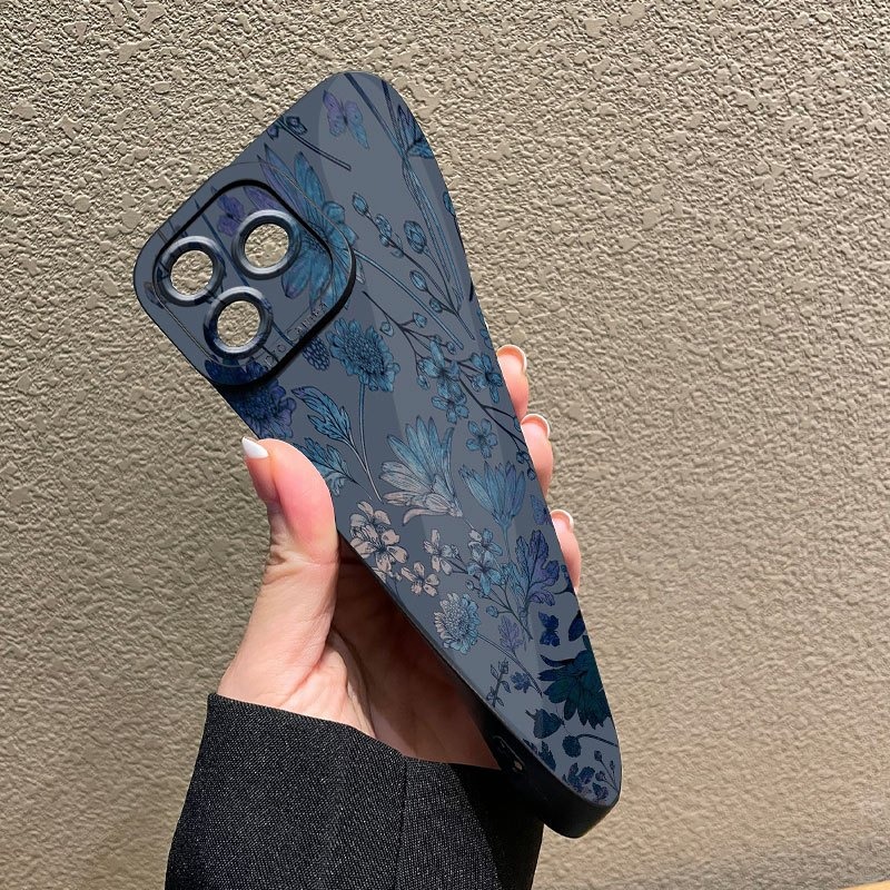 Gri Tabanlı Mavi-Mor Çiçekli T - Phone Cases Blue incelemesi ve fiyatı