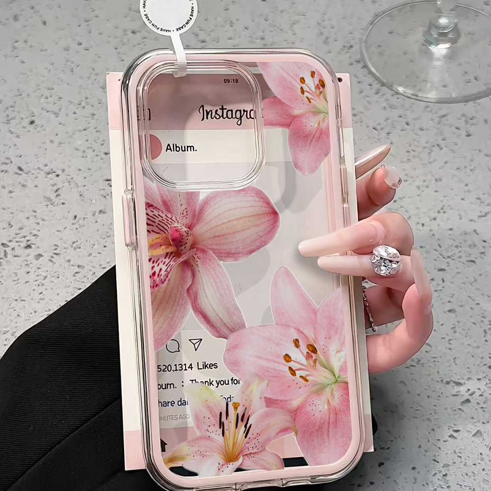 Pembe Zambak Çiçeği Şeffaf Tel - Phone Cases Unique incelemesi ve fiyatı