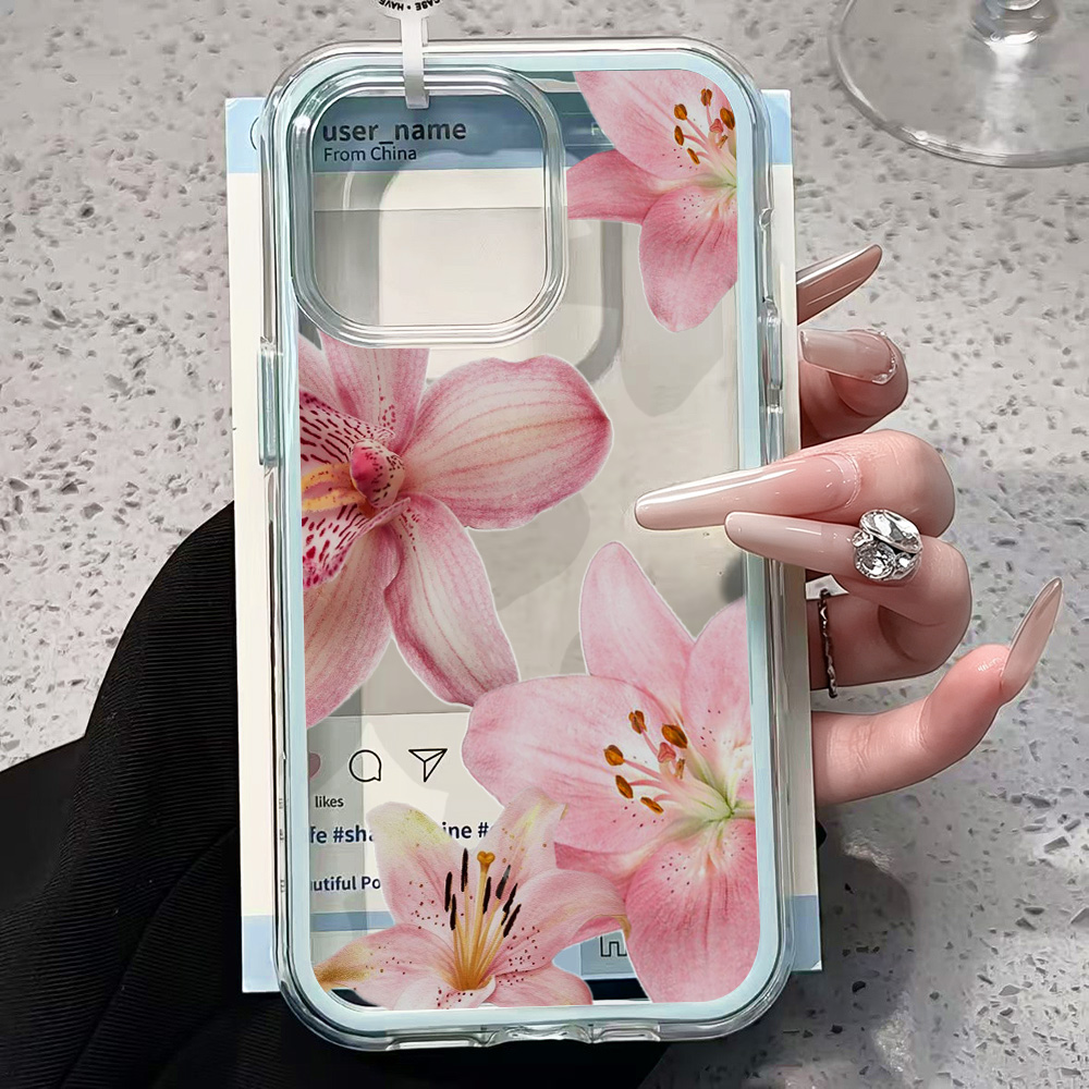 Pembe Zambak Çiçeği Şeffaf Tel - Phone Cases Unique incelemesi ve fiyatı