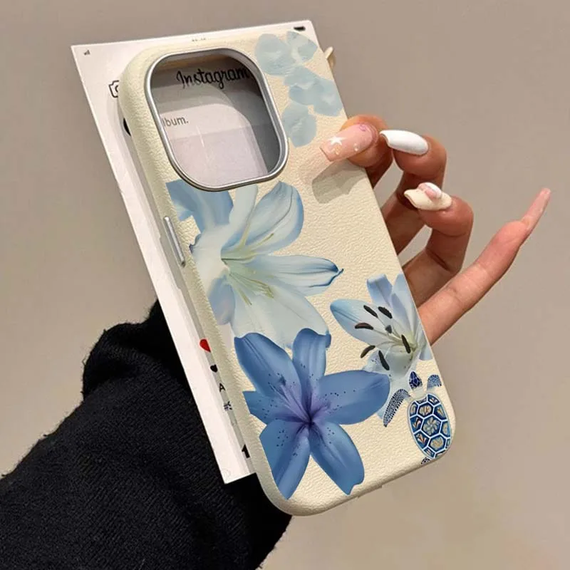 Şık Mavi Zambak Desenli Telefo - Phone Cases Blue incelemesi ve fiyatı