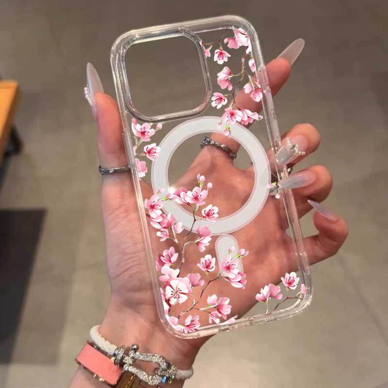 Lüks Pembe INS Çiçekli Kılıf i - Phone Cases With Magsafe incelemesi ve fiyatı
