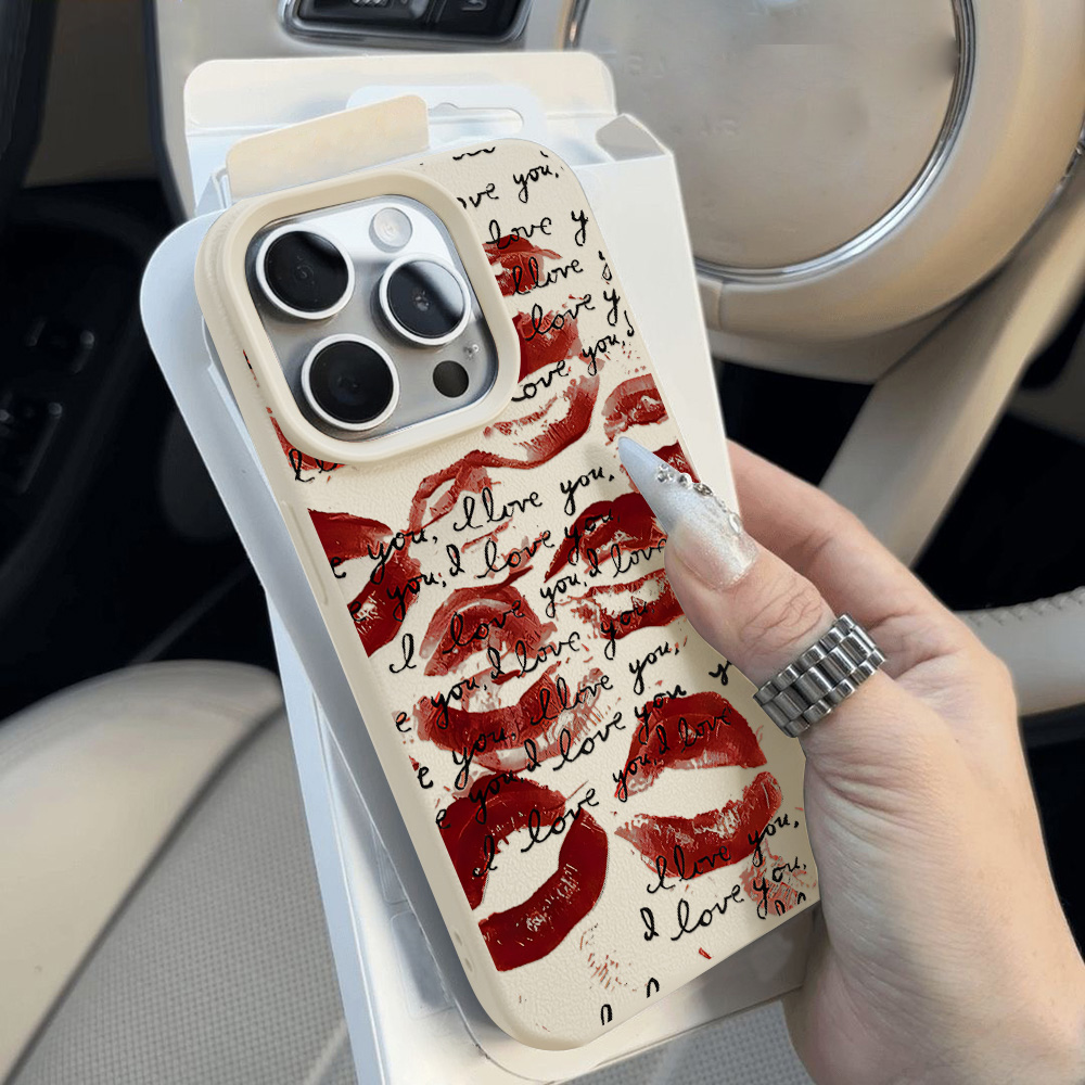 Parlak Kırmızı Dudaklı Deri Te - Phone Cases Unique incelemesi ve fiyatı