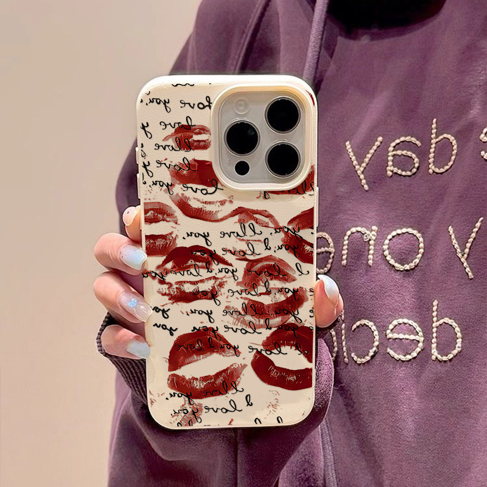 Parlak Kırmızı Dudaklı Deri Te - Phone Cases Unique incelemesi ve fiyatı