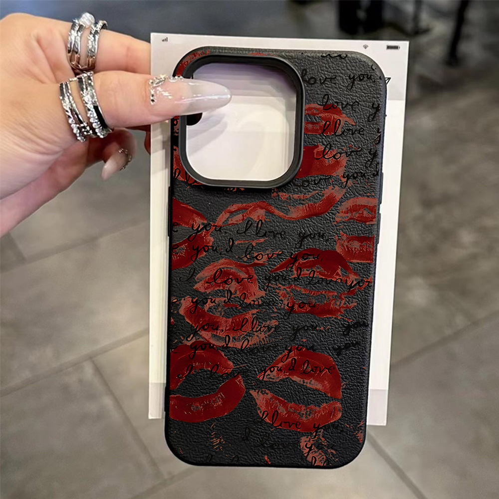 Parlak Kırmızı Dudaklı Deri Te - Phone Cases Unique incelemesi ve fiyatı