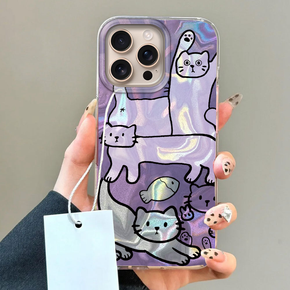 Mor Çizgi Kedi Balık Su Doku t - Phone Cases Best incelemesi ve fiyatı