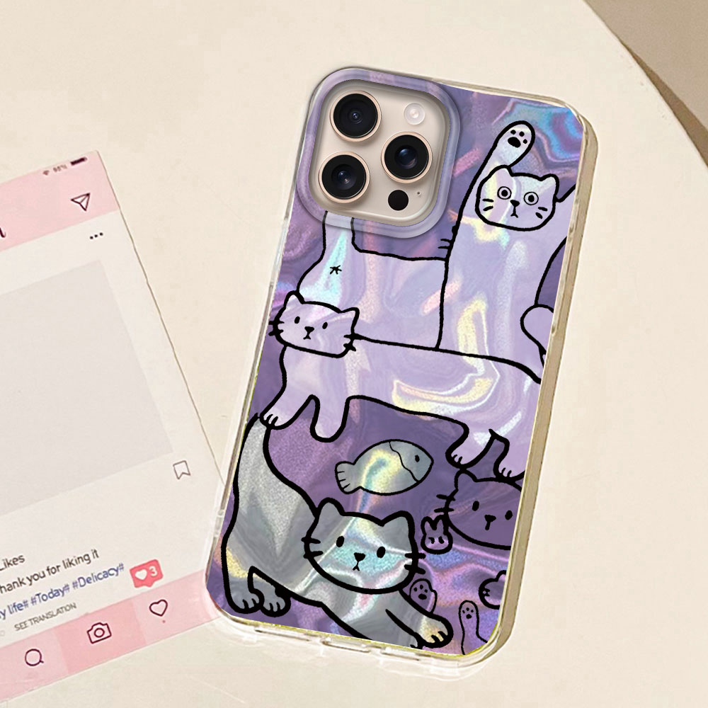 Mor Çizgi Kedi Balık Su Doku t - Phone Cases Best incelemesi ve fiyatı