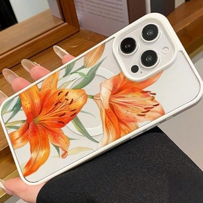 Turuncu Zambak Desenli Manyeti - Phone Cases With Magsafe incelemesi ve fiyatı