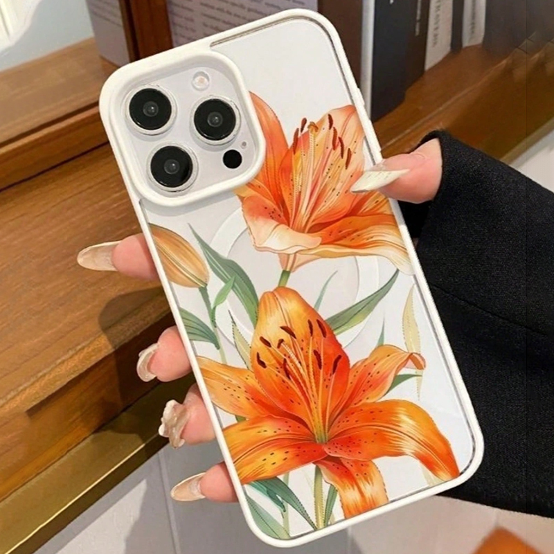 Turuncu Zambak Desenli Manyeti - Phone Cases With Magsafe incelemesi ve fiyatı